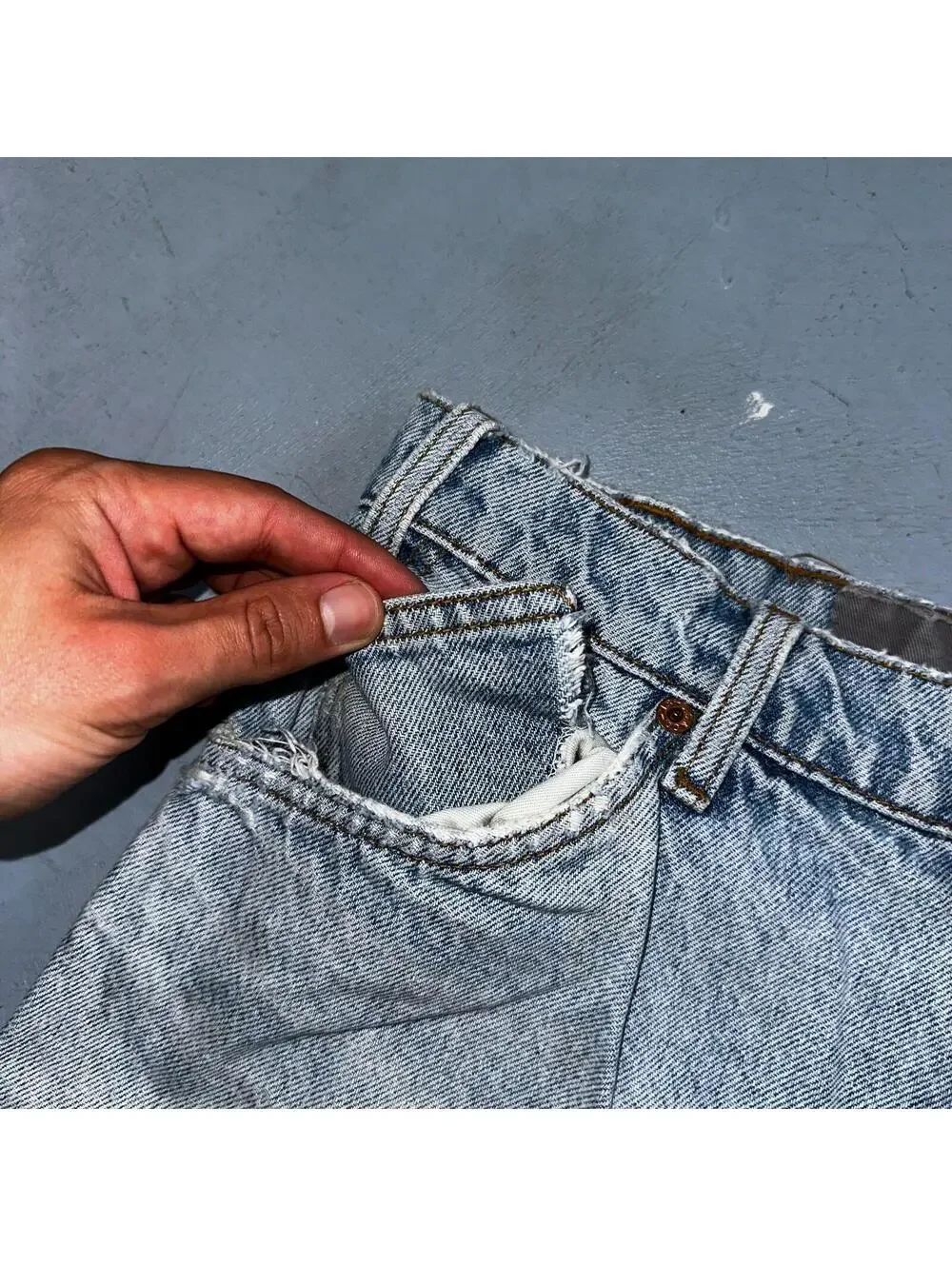 Levis 550 Vintage 90s USA Orange Tab Relaxed Blue Ligh Wash Jeans 36x32 Ac 33x30